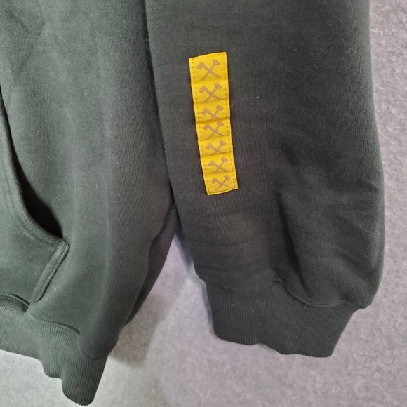 All American Roughneck Men Sweatshirt Large Black Hoodie Logo Pockets READ - Picture 6 of 11